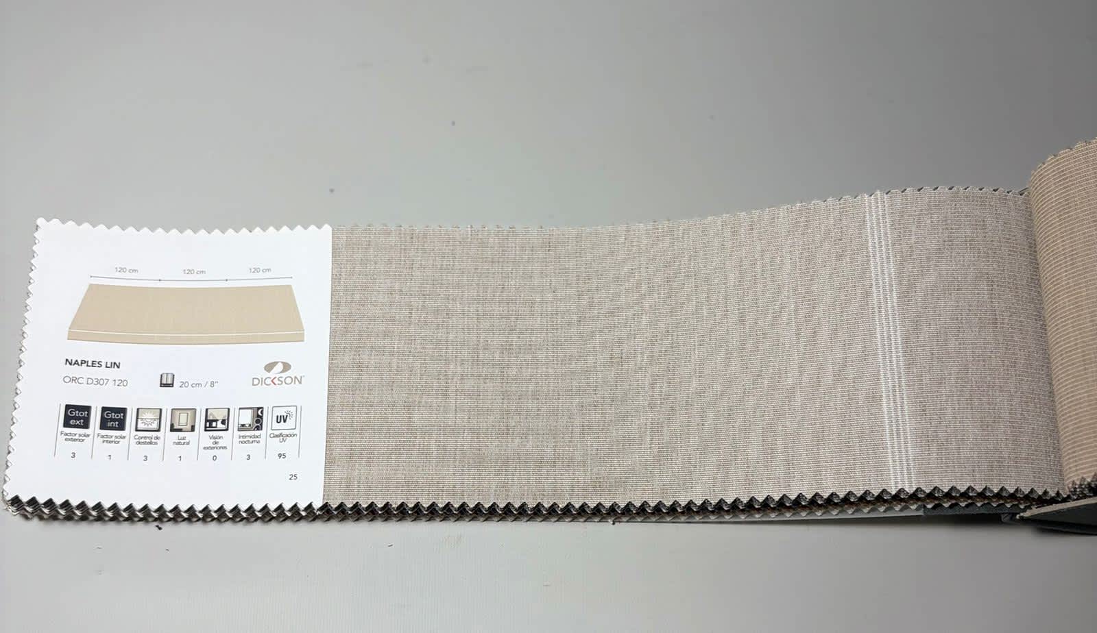 muestra de lona rayada